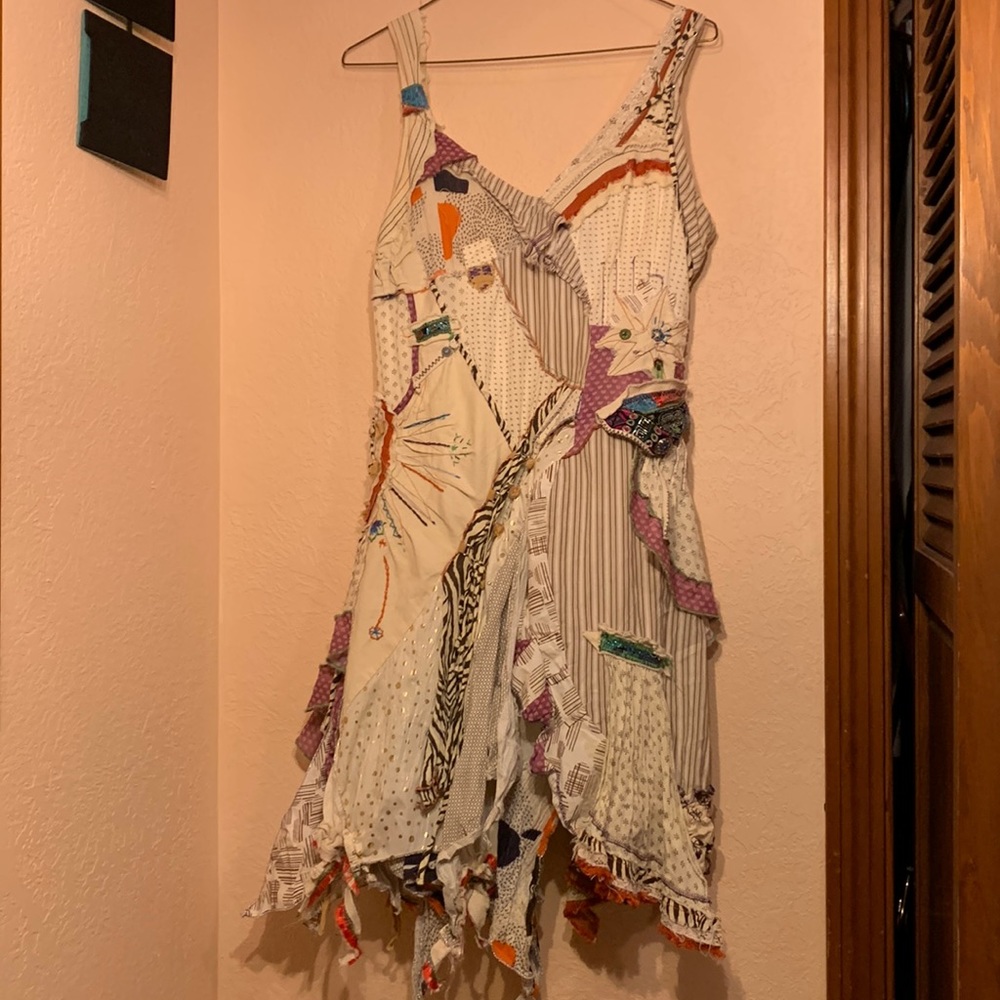 French bohemian patchwork dress